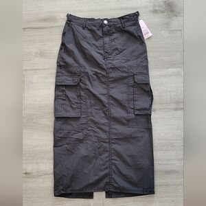 wild fable Black Cargo Midi Skirt
